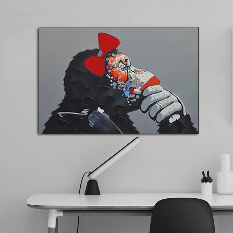 Gorilla с принтами животных настенные картины для Гостиная Спальня картина маслом