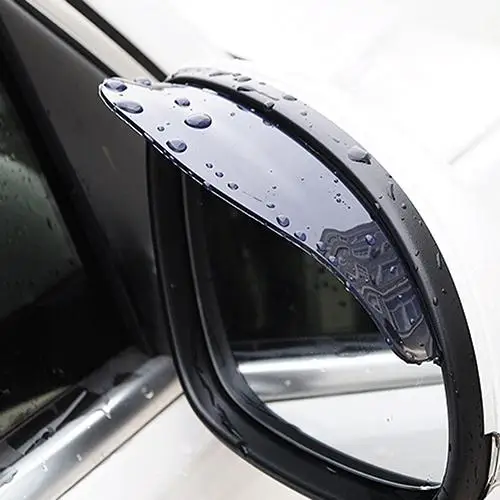 

2 Pcs Universal Rear View Side Mirror rain Eyebrow Visor Shade Shield Water Guard Black Clear Rain Snow Shield for Car Truck