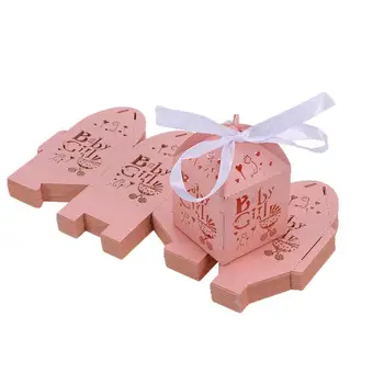 

50pcs Paper Candy Sweets Gift Bonboniere Cardboard Boxes Wedding Favors (Pink)