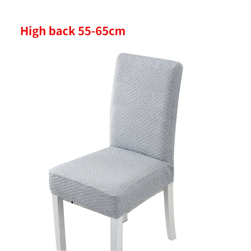 light grey Вязаный плотный стрейч сплошной цвет обеденный стул крышка съемный чехол для ресторанов и банкетов домашнее украшение гостиницы - Цвет: light grey