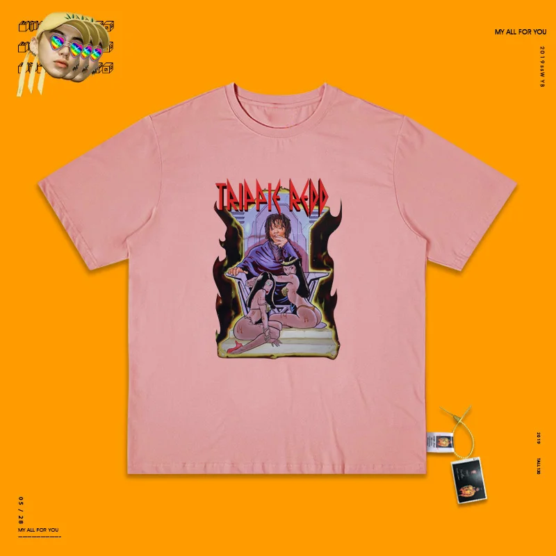 Красивый тренд Trippy Redd. Верхняя одежда без подкладки с короткими рукавами и изображением героев мультфильмов для школьниц Sen в стиле хип-хоп - Цвет: pink colour