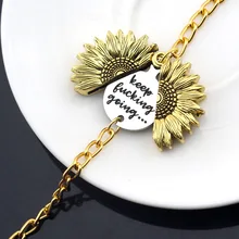 10 шт., милый браслет с подсолнухами и надписью "You Are My Sunshine"