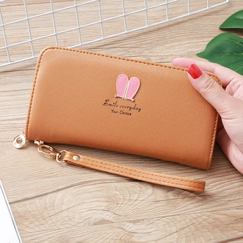 

Womens Wallets Cute Rabbit Ear PU Leather Long Wallet Hasp Phone Bag Money Coin Pocket Card Holder Female Wallets Purse Zipper