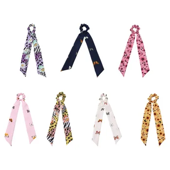 

7Pcs Long Ribbon Hair Rings Fresh Bowknot Hair Ring Women Decoration Accessory