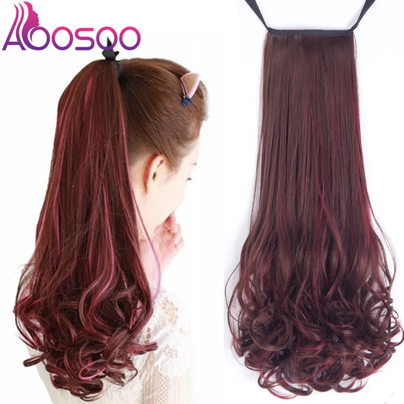 AOOSOO длинные вьющиеся волосы женский двухцветный парик высокотемпературная