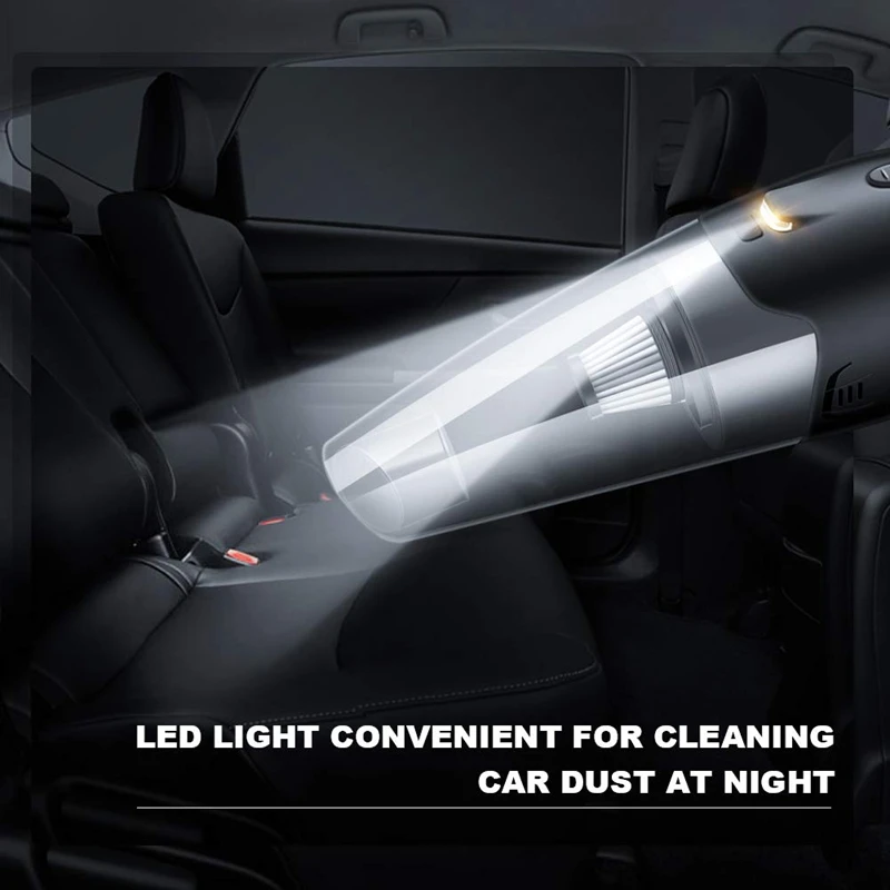 Автомобильный пылесос автомобильный зарядное устройство ручной влажный и сухой 16,4 фута автомобильный пылесос Dc12V со светодиодной лампой низкий уровень шума пылесос с