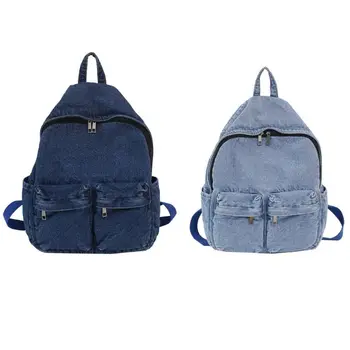 

Vintage Denim Backpack Travel School College Daypack Rucksack for Teenager Girls X5XA