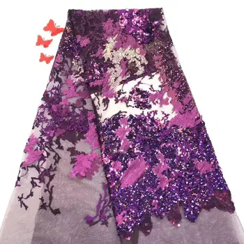 

2019 Latest Embroidered Sequins Lace Fabric,High Quality African Tulle Net Lace Fabric with Sequins Wedding JJN439
