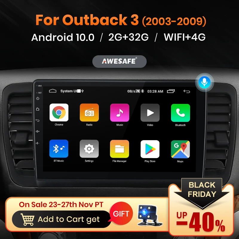 Автомагнитола AWESAFE PX9 для Subaru Outback 3 Legacy 4 2003 2009 мультимедийный видеоплеер с GPS