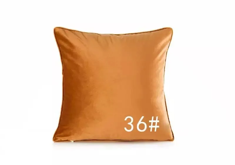 Новинка, современный модный дизайн, чистый синий яркий цвет, Бархатная подушка для дивана, автомобиля, дома, декоративная Бархатная подушка, наволочка - Цвет: Orange