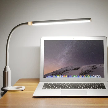 

5W Bendable LED Desk Lamp Eye Protection Clip Table Light Stepless Dimmable USB Port For Bedroom Office Reading Book Night Light