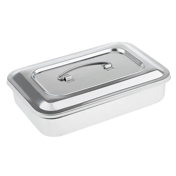 

Stainless Steel Container Organizer Box Instrument Tray To Storage Box With Lid Tools Cans - 9 inches No hole