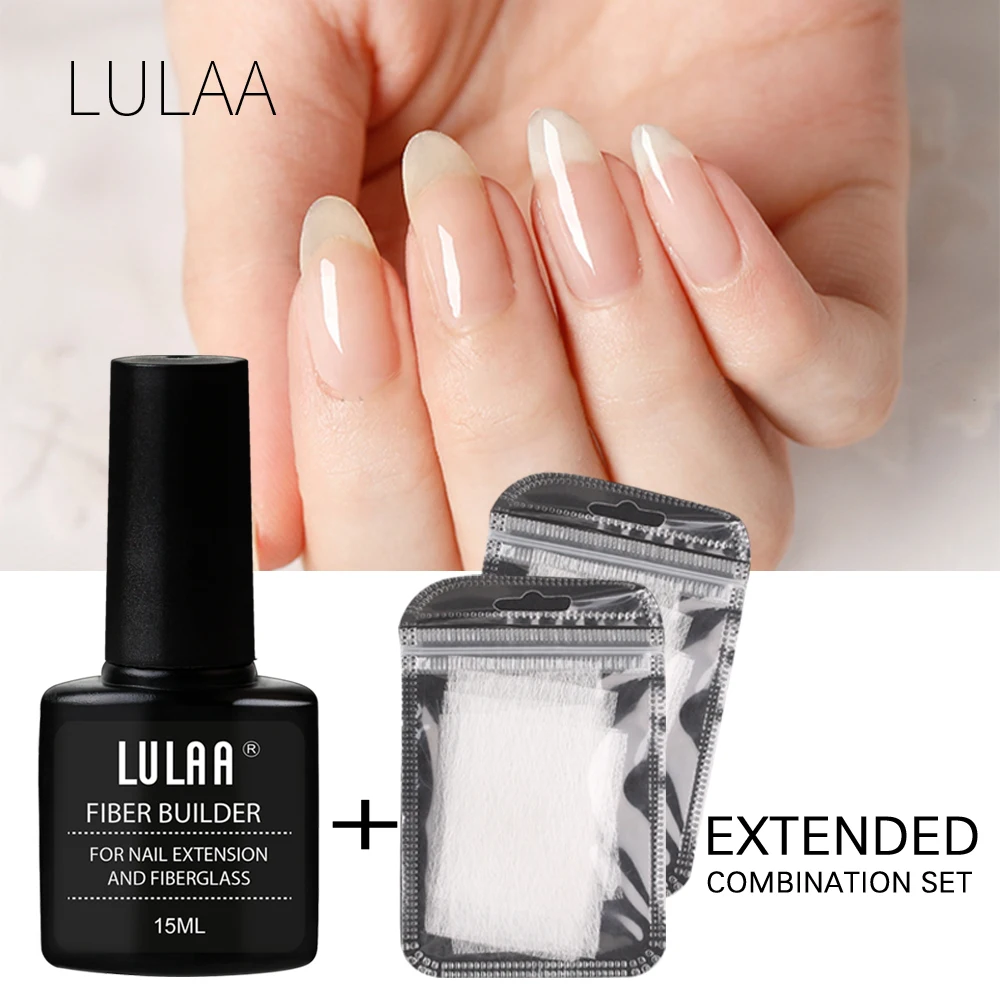 

1 Set Nail Extension Glue + 10/20 pcs Nail Extension Fiberglass (Fiber glass Silk Nails Wrap Stickers Nail Form) Nail Art Tools