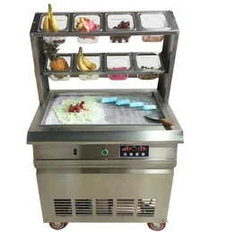110v 220v Thailand Fried Ice Cream Machine Snack Machine Ice Cream Cold Plate Single Big Pan Fried ice cream roll machine