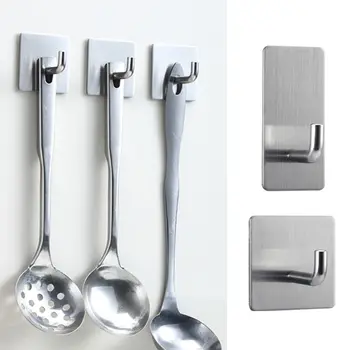 

Stainless Steel Wall Hook Self Adhesive Sticky Kitchen Home Bathroom Bath Ball Key Bag Coat Hanger Storage Hanging Holder Rack^*
