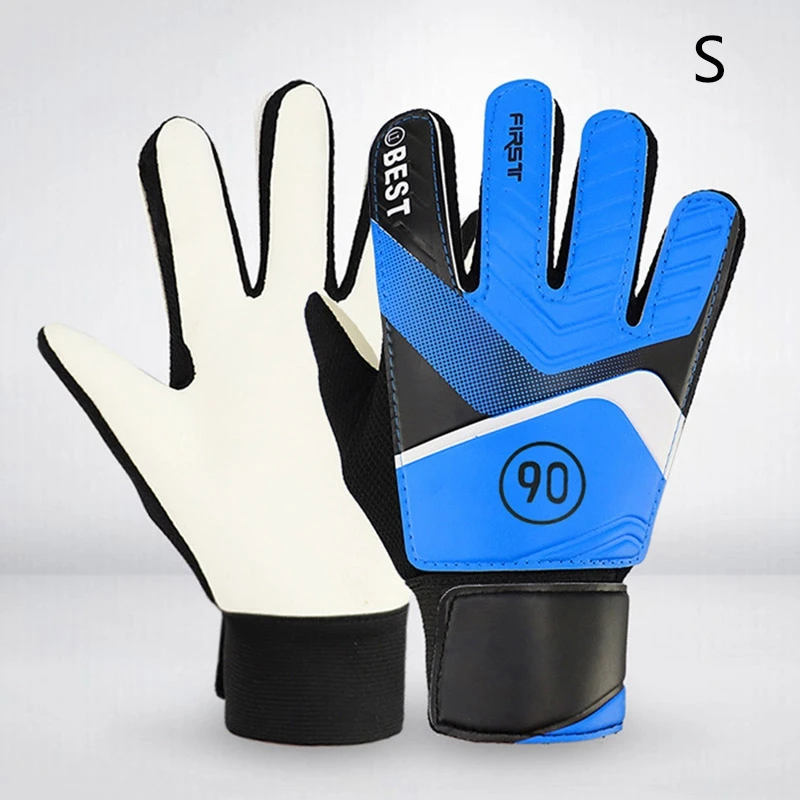 Детские футбольные вратарские перчатки из латекса, противоскользящие вратарские перчатки, синие 5