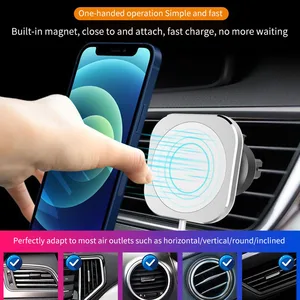 Image 4 - GTWIN  Magnetic Wireless Car Charger Mount for iPhone12/12 Pro Max Magsafe Fast Charging Wireless Charger Car Phone Holder White