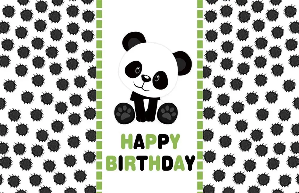 NZY06567 Laeacco Panda Green Bamboos с днем рождения Портретные Детские фотографии фоны для фотостудии - Цвет: NZY06567