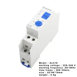 Din rail освещение для лестницы таймер переключения реле 220VAC 16A используется для коридора освещение ALC18