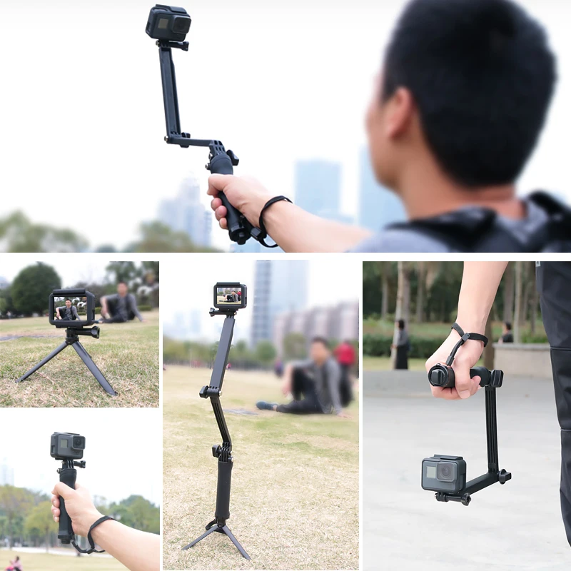 3 способа селфи палка Ручка водонепроницаемый монопод штатив подставка для GoPro Hero 8 7 6 5 4 Yi 4K Sjcam Eken DJI Osmo для Go Pro аксессуар