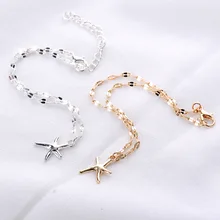 Европа и Америка Мода запчасти стиль AliExpress Популярные универсальные простые Морская звезда ножной браслет