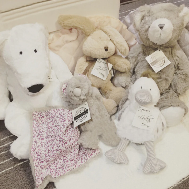 

Ins Foreign Trade The Original Single Appease Baby 17-45cm Simulation Rabbit Gray Bear Polar Bear Duck Mouse For Kids Gorls Gift