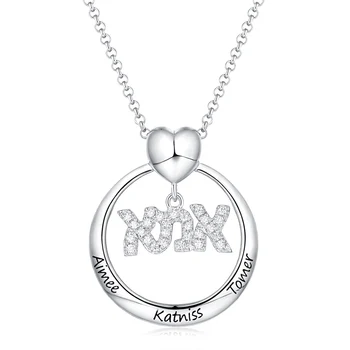 

AILIN Free Engraving-Personalized Hebrew Mother Necklace Jewelry Customized Silver Necklace For Mother's Day