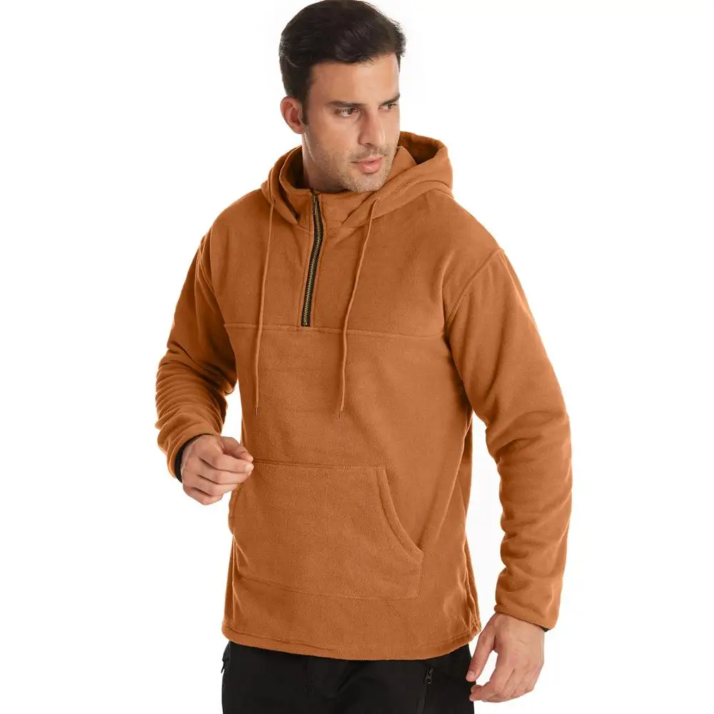 

Fall 2020 new double-sided polar fleece pullover men's jacket European and American large size hoodie outdoor solid color jacket