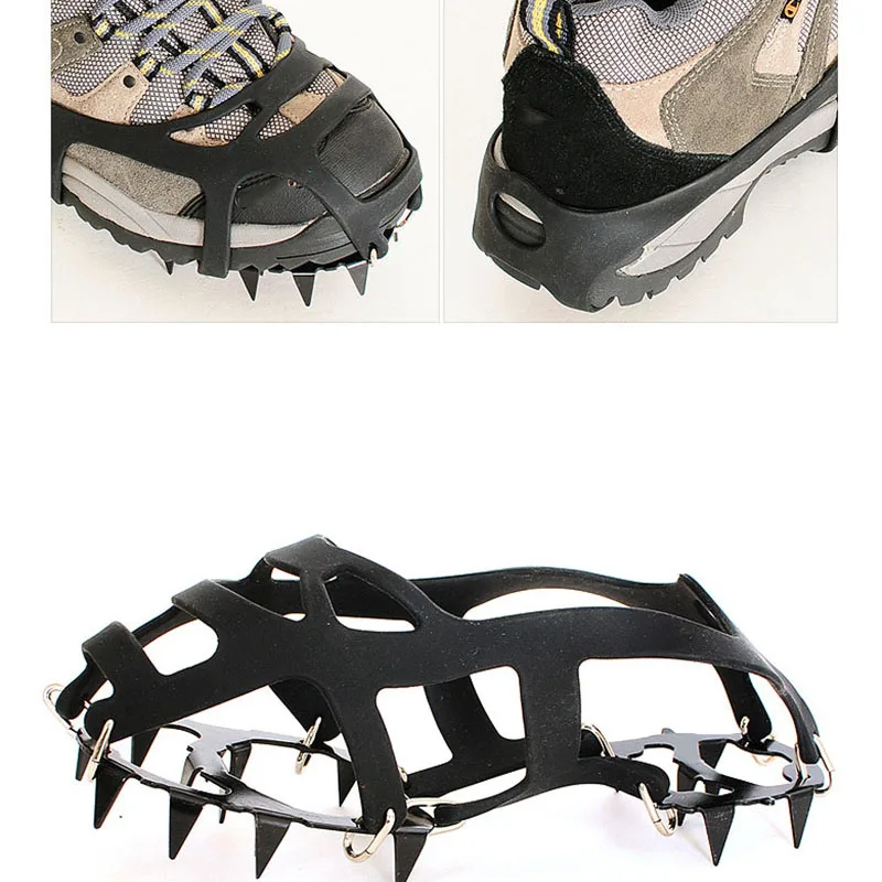 AUAU-1 Pair 18 Teeth Crampons Non-Slip Ice Snow Climbing Anti-Slip Shoe Covers Spike Cleats Crampons Anti-Slip Overshoes