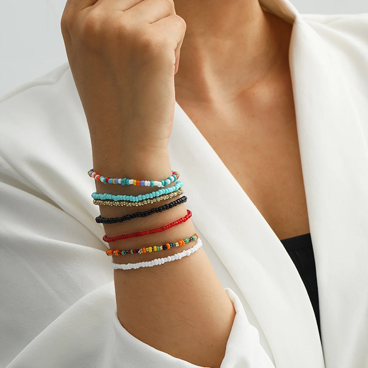 Hot Sale Cheap Item Bohemian Beads Bracelet Set For Girls Women Colorful Multilayer Charm 2021 Summer Jewelry Whalesale | Украшения и
