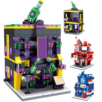 

Creator Restaurant Bistro Shop Building Blocks City 6 IN 1 Street View Ice Tea Store Model DIY Bar Bricks Gift Toys for Children