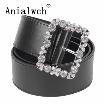 

105*5cm Hot Sale Women Ladies black belts with rhinestones Elastic Belts Lady Wide Waist Belts Waistband for dress cinto J227