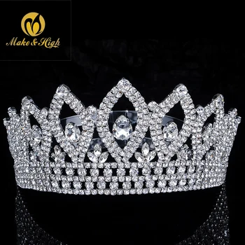

Miss World Beauty Crown and Tiaras handmade /luxury Austrian Rhinestone Pageant Crown Wedding Bridal Hair Accessories