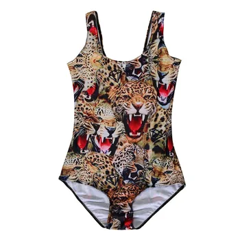 

Digital printing many leopard-head one-piece swimsuit