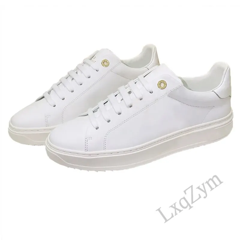 Top Quality Genuine Leather New Fashion Mens Womens Sneakers Luxury Brand Round Toe Comfort Flats Hot Sell Shoes Large Size
