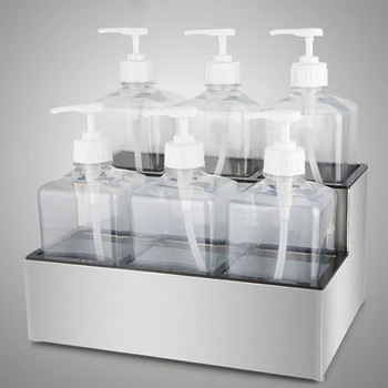 

Stainless Steel Sugar Pressure Bottle Holder Jam Bottle Fixed Shelf Syrup Wine Storage Rack Stand Display Shelving