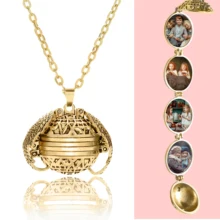 Взрывные Модели DIY многослойная фото коробка Кулон Бронзовый, серебристый цвет Крылья Ангела коробка памяти ожерелье Популярные Ювелирные Изделия Сувенир