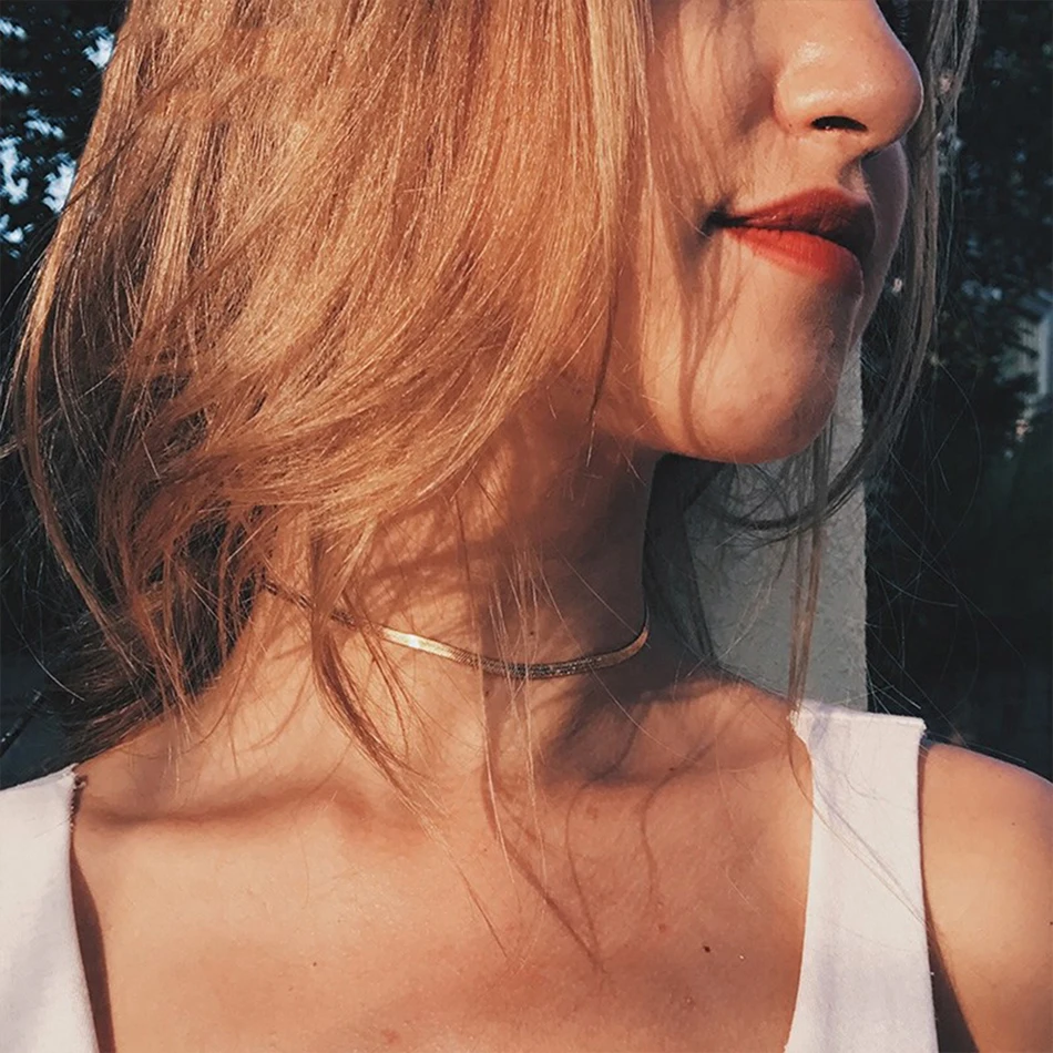 JUJIE 2MM/3MM/4MM/5MM Stainless Steel Snake Chain Necklace For Women Statement Choker Necklaces Jewelry Dropshipping/Wholesale - Image 4