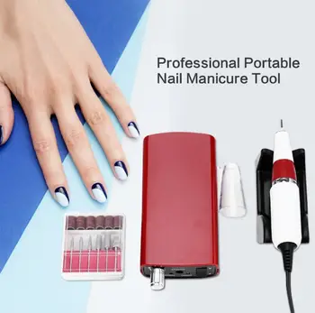 

Rechargeable 18W 30000RPM Electric Nail Drill Manicure Machine Set for Nail Pedicure Machine Fingernail Drill Accessories Tools