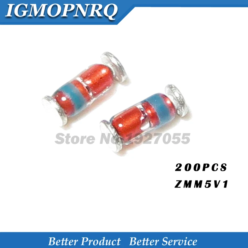 ZMM5V1 1206 1/2W SMD 200 шт Диод Зенера 5 1 V Цилиндрический 0 W | Электронные компоненты и