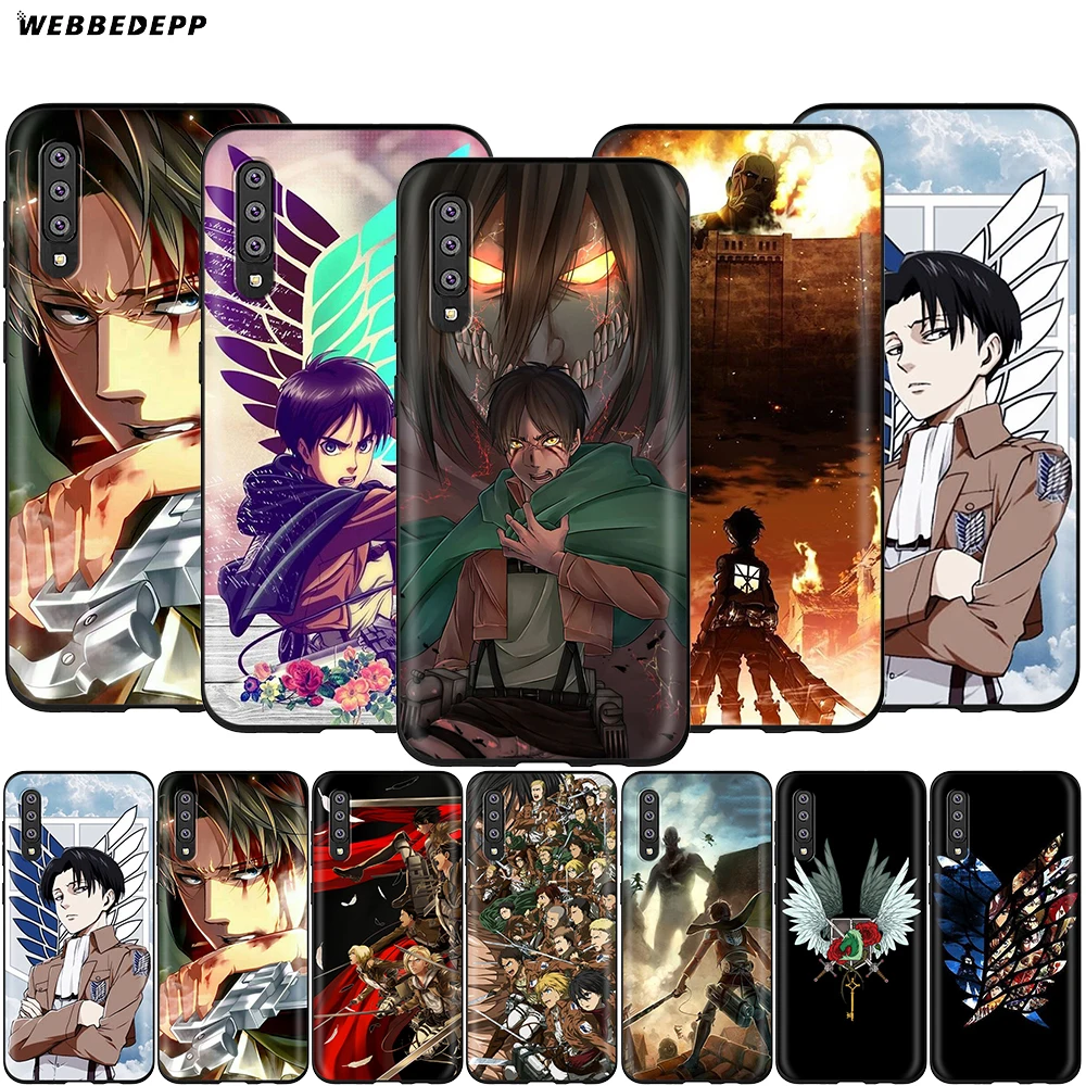 

Webbedepp Anime Attack on Titan Case for Samsung Galaxy S7 S8 S9 S10 Plus Edge Note 10 8 9 A10 A20 A30 A40 A50 A60 A70