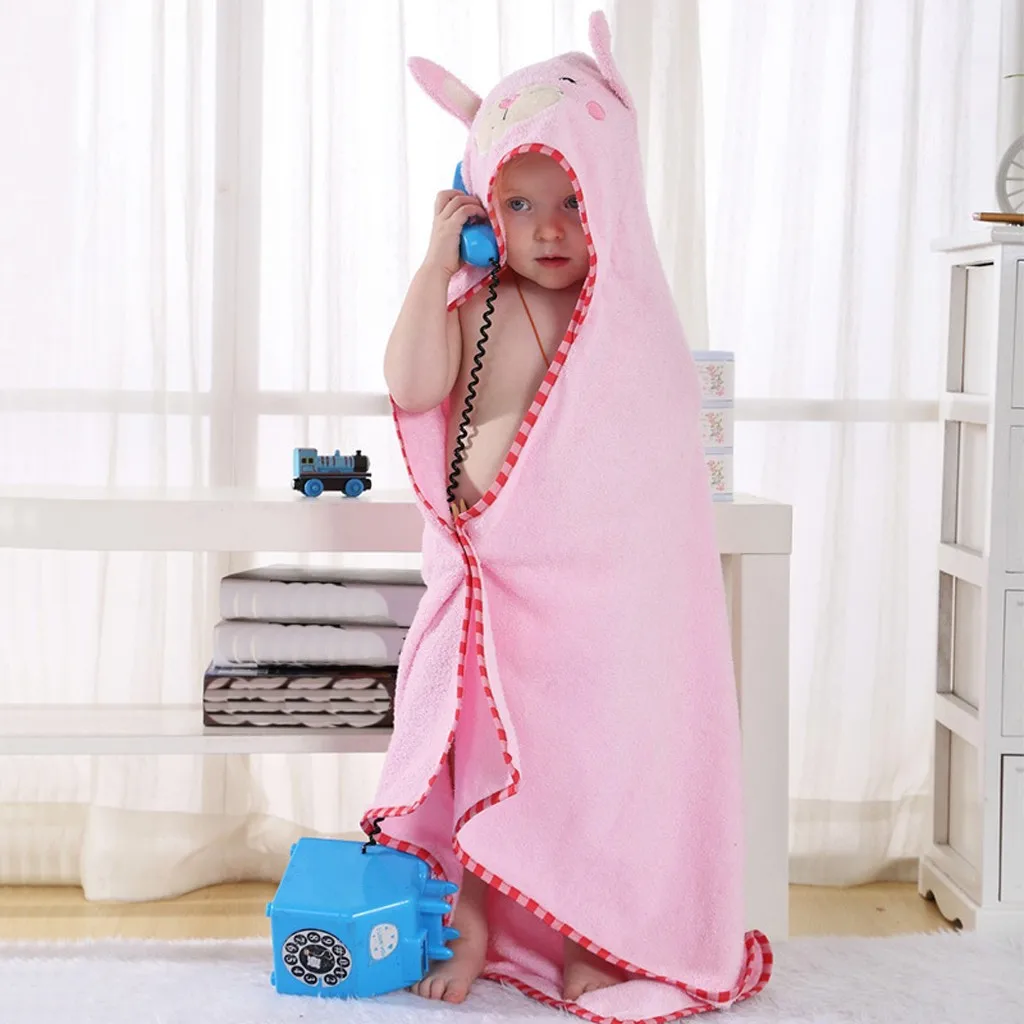 Милый детский банный халат для маленьких мальчиков и девочек, детское банное полотенце с капюшоном, плюшевое одеяло, накидка, халат# g4