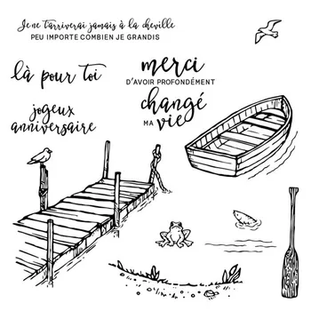 

French Boat Angling Clear Silicone Stamps Stencils for DIY Scrapbooking Die Cuts Papers Cards craft dies