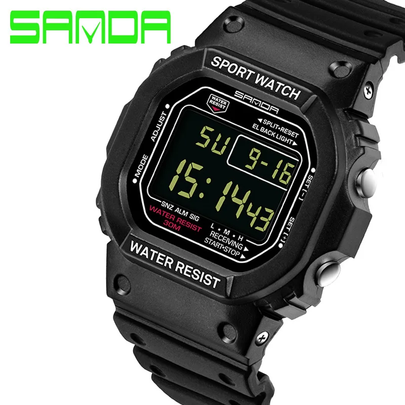 Sanda/SANDA 329 многофункциональные электронные часы для мужчин и женщин, спортивные часы, водонепроницаемый ночной Светильник, студенческие часы