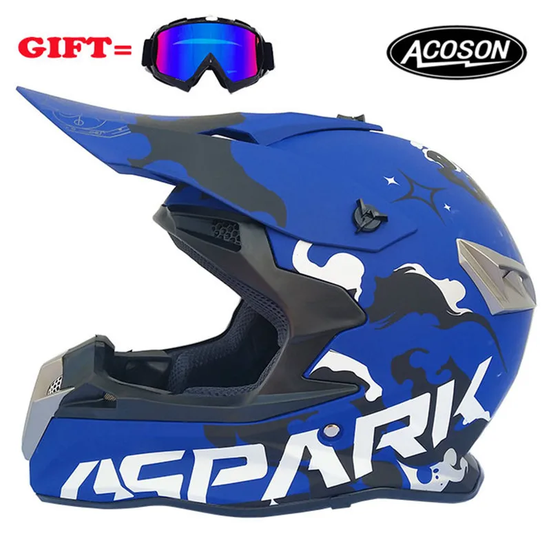 Motorcycle cross helmet for motorcycle helmet down MTB DH off road motorcycle cross racing helmet point with goggles - Цвет: 5