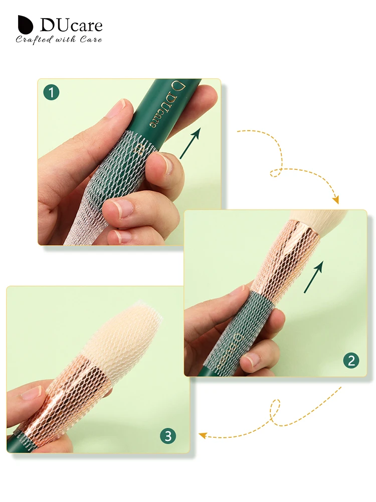10PCS/20PCS Cosmetic Make Up Brushes Guards Mesh Protectors Cover Sheath Net White/Green
