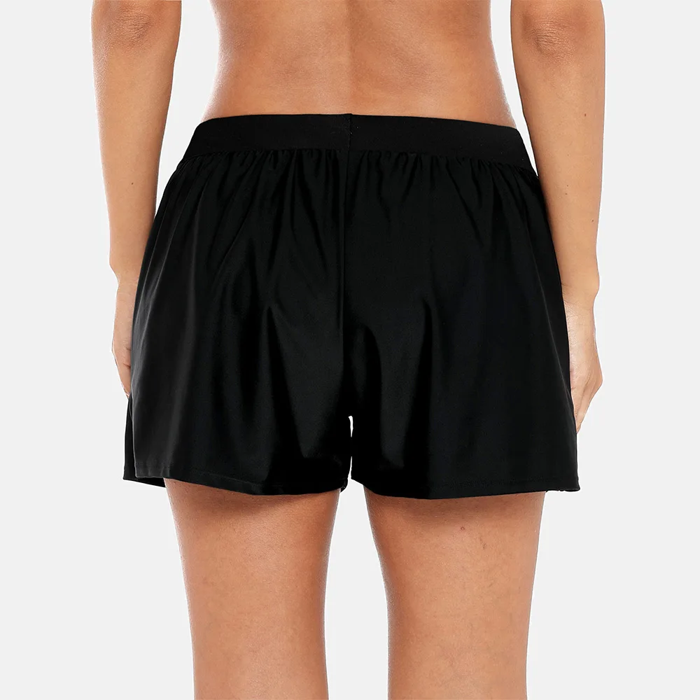 Charmo Ladies Swimming Shorts Women Loose Fit Solid Color Bikini Bottom Ban Swimwear Briefs Boy Shorts Split Swimming Trunks