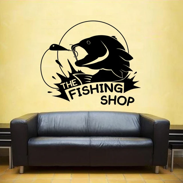 Fishing Fish Hook Rod Vinyl Car Windows Decor Sticker Fishing Boat Nautical  Decoration Outdoor Decals Waterproof Murals Z509