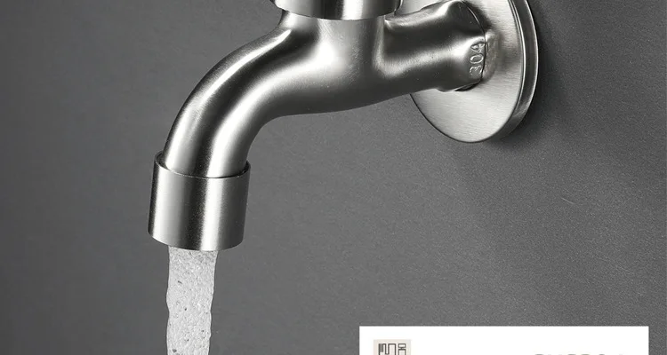 HIDEEP304 Stainless Steel Single Cold Water Nozzle 4 Points Washing Machine Faucet Mop Pool Faucet Manufacturers Direct Selling