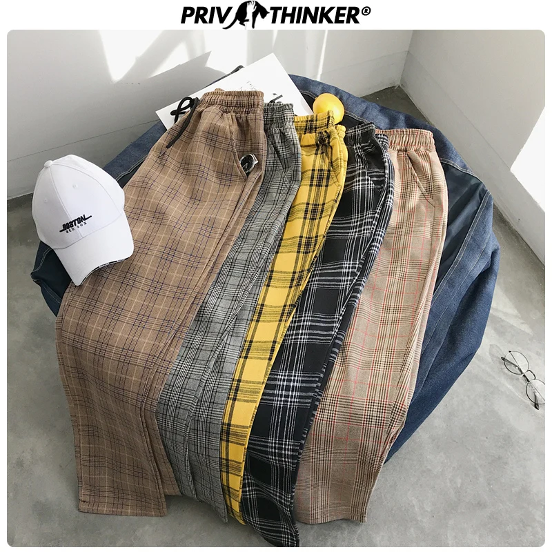 Privathinker, Харадзюку, клетчатые штаны для женщин, брюки, уличная одежда, женские шаровары, осенние женские повседневные штаны размера плюс